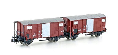 Hobbytrain 24201 SBB 2tlg. Set ged. Güterwagen K2 braun Ep.III